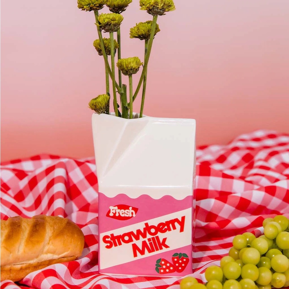 Ban.do Strawberry Milk Ceramic Vase